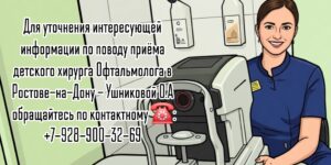 Детский хирург офтальмолог в Ростове-на-Дону- Ушникова Ольга Александровна 